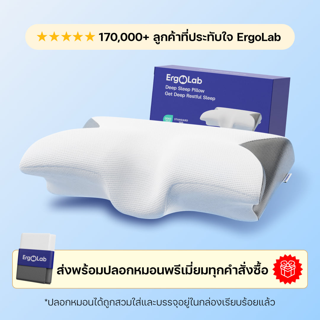 หมอนสุขภาพ เมมโมรี่โฟม ERGOLAB DEEP SLEEP ขนาด 60X35X12 ซม. สีขาว (6 ใบ)_1